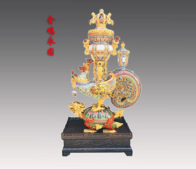 景泰蓝《金鸡永固》
